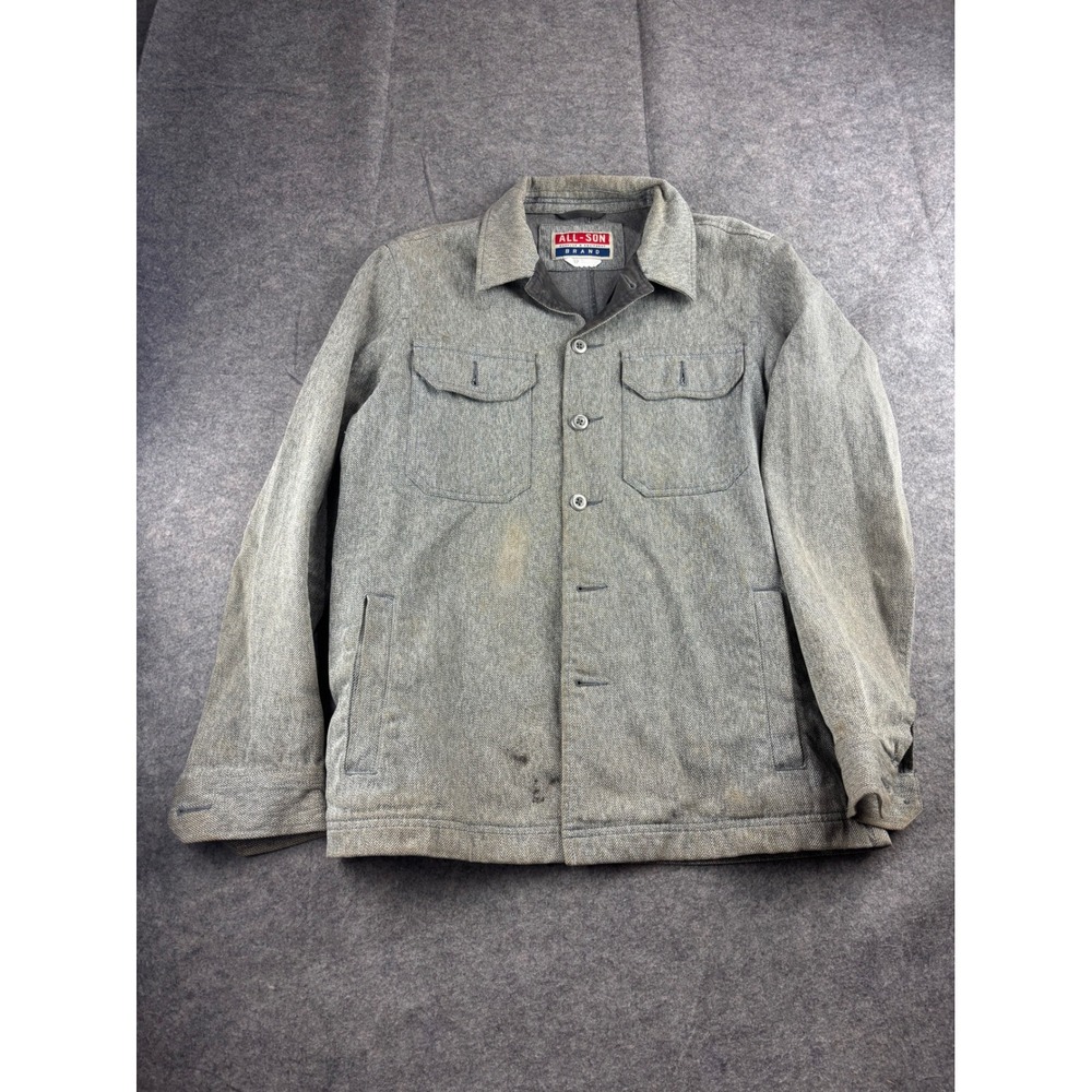 All-Son‎ Brand Cotton Twill Utility Workwear Jacket Mens XS Equipment Thrashed